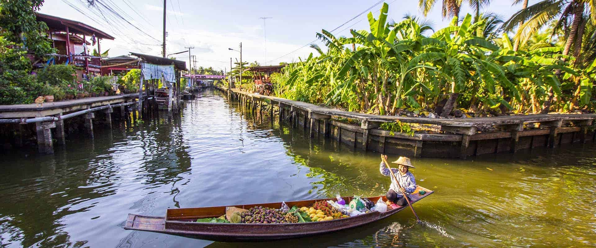 Local farmer at the Bangkok floating market